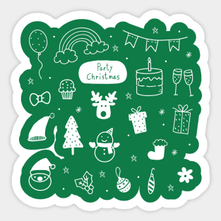 Christmas pattern on Green Sticker